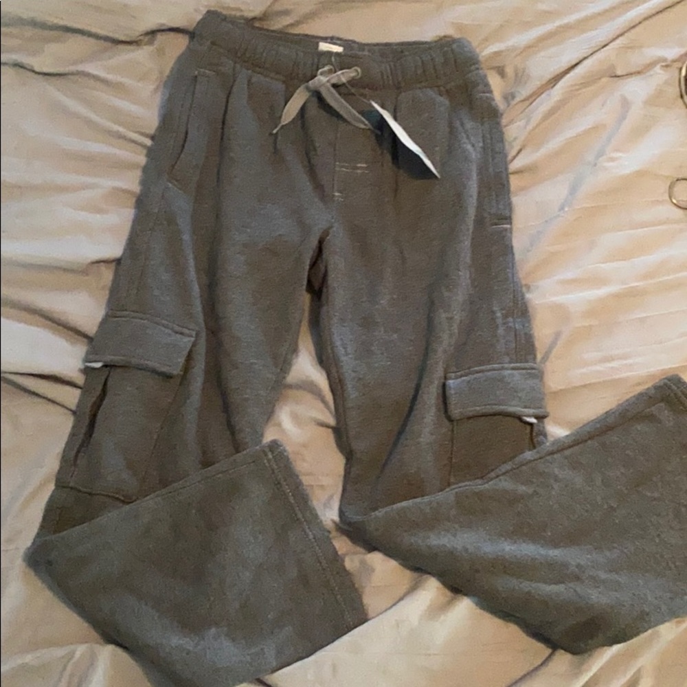 NWT Gymboree gray cargo sweatpants Sz 8